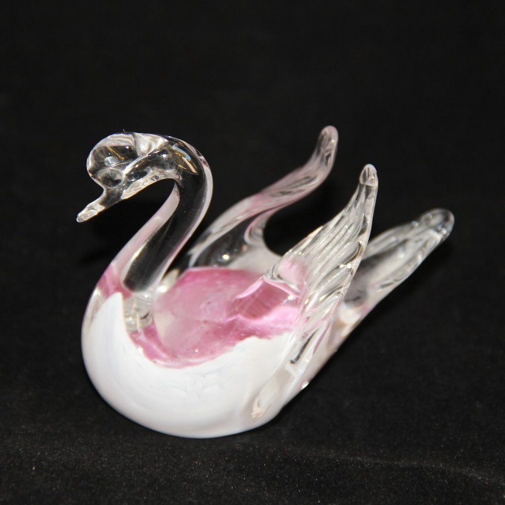 Vintage Swedish Granna Glas Crystal Swan